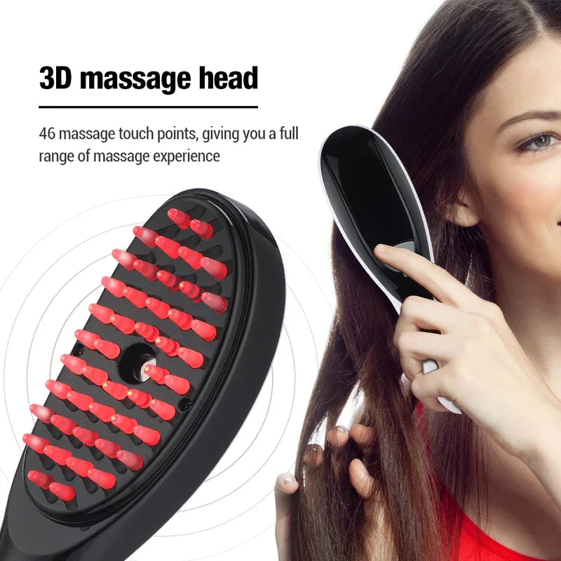 Brosse Massante Électrique LED – Stimulation & Pousse des Cheveux