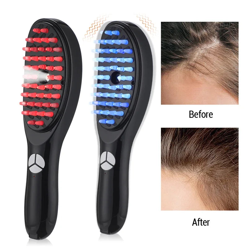 Brosse Massante Électrique LED – Stimulation & Pousse des Cheveux