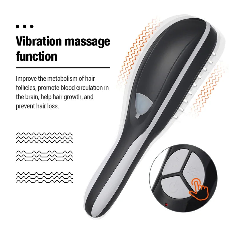 Brosse Massante Électrique LED – Stimulation & Pousse des Cheveux