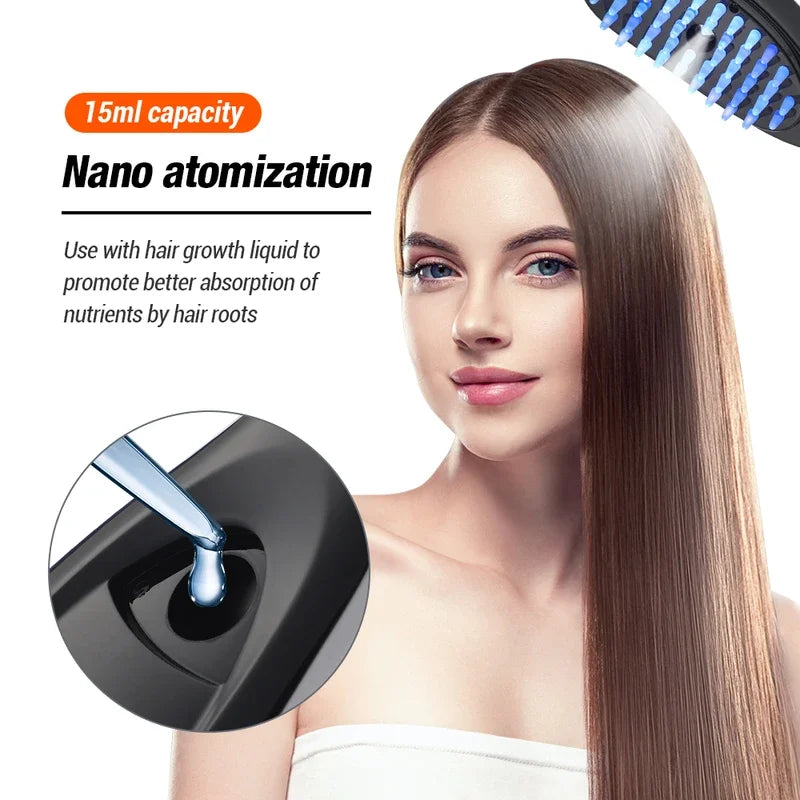 Brosse Massante Électrique LED – Stimulation & Pousse des Cheveux